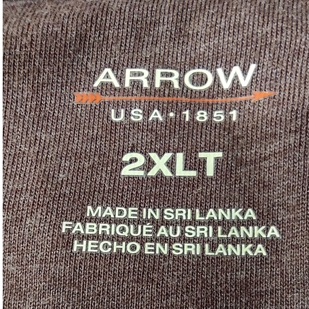 Arrow Pullover 2XLT Men Cabin Core Norm Core Brown Quarter Zip Mock Neck Sweater - Picture 6 of 10